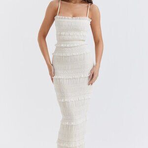 HOUSE OF CB 'SOLANA IVORY SEQUIN PLEAT MAXI DRESS'